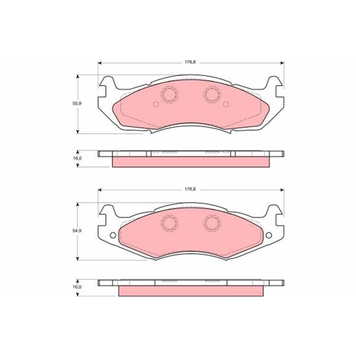 Stabdžių trinkelių rinkinys, diskinis stabdys TRW GDB1207