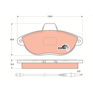 Stabdžių trinkelių rinkinys, diskinis stabdys TRW GDB1216