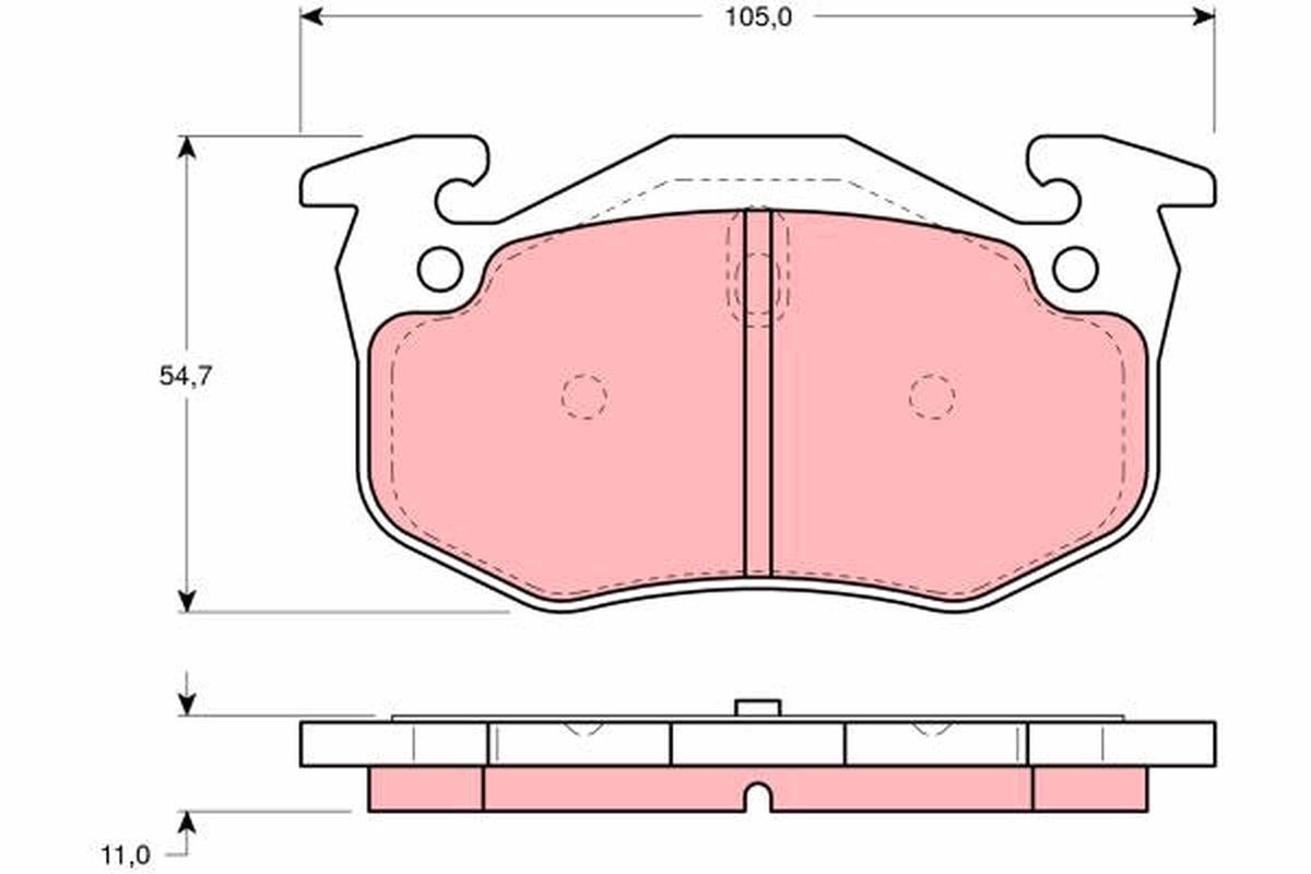 Stabdžių trinkelių rinkinys, diskinis stabdys TRW GDB1217