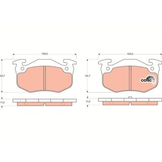 Stabdžių trinkelių rinkinys, diskinis stabdys TRW GDB1305