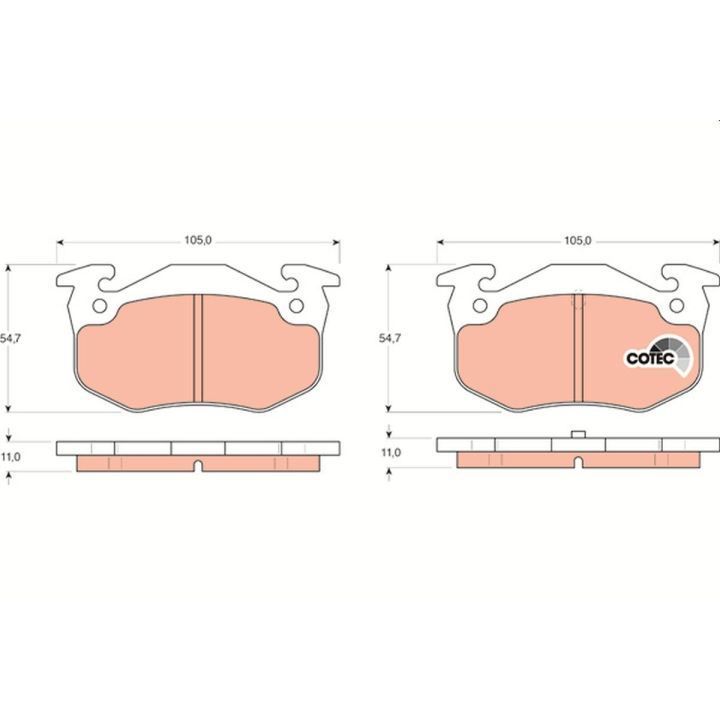 Stabdžių trinkelių rinkinys, diskinis stabdys TRW GDB1305