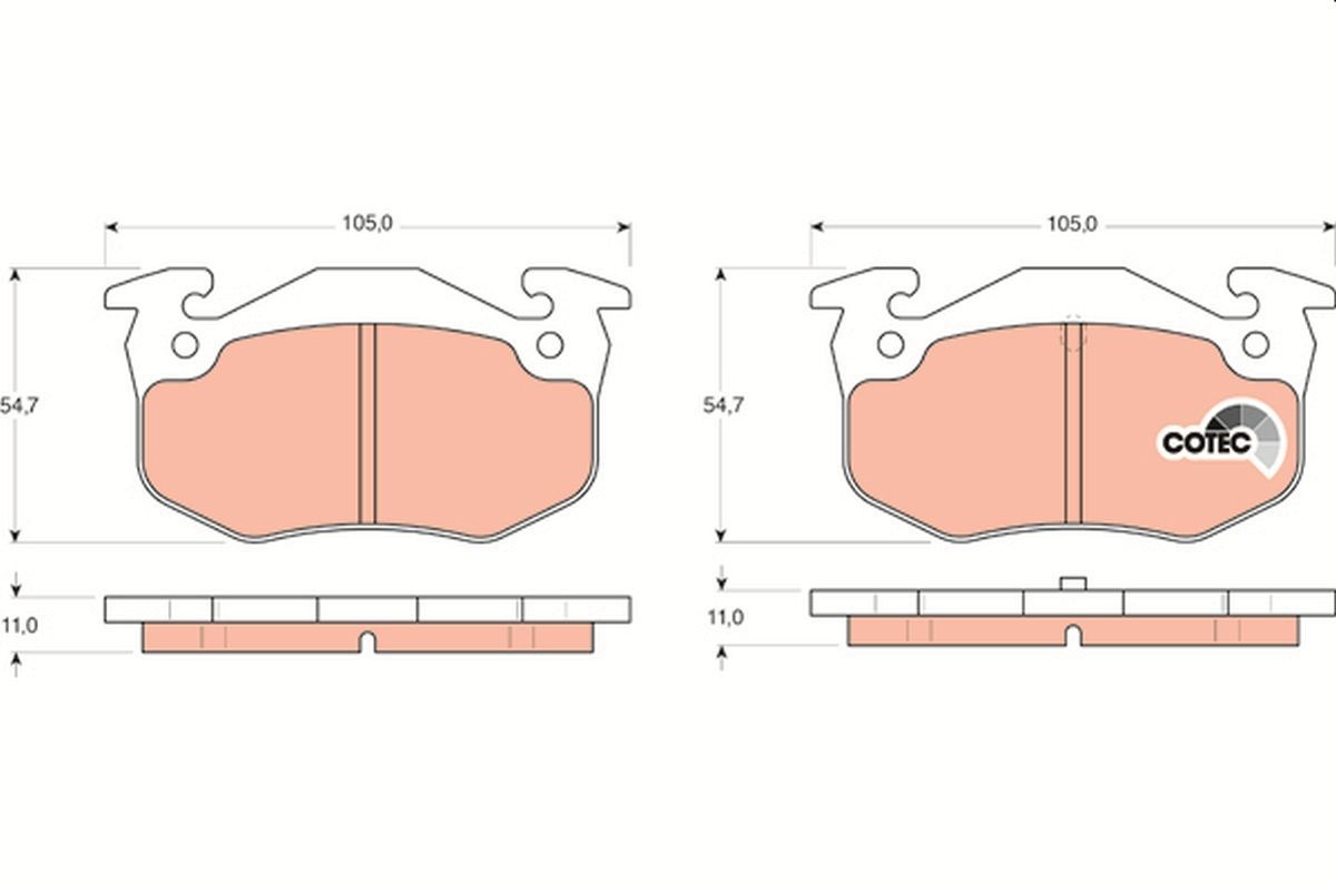 Stabdžių trinkelių rinkinys, diskinis stabdys TRW GDB1305