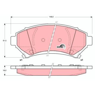Stabdžių trinkelių rinkinys, diskinis stabdys TRW GDB1308