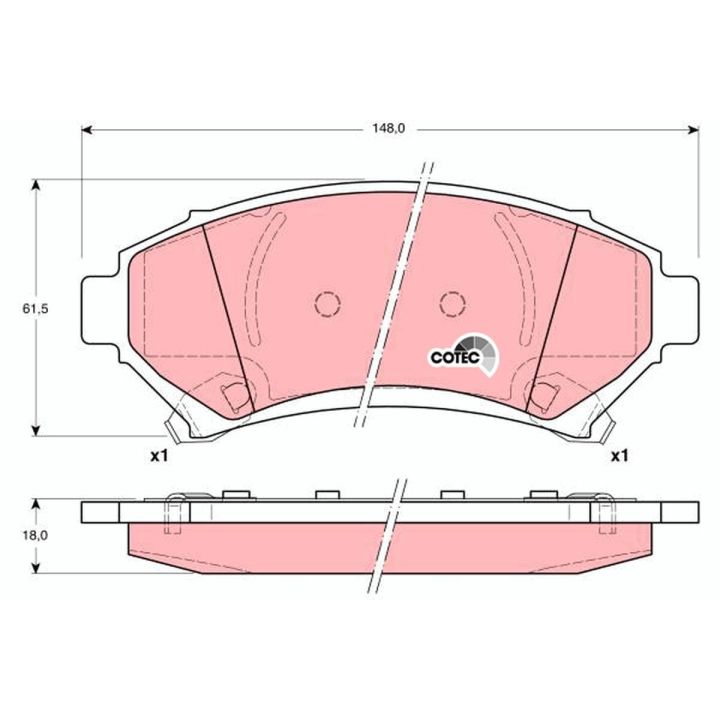 Stabdžių trinkelių rinkinys, diskinis stabdys TRW GDB1308
