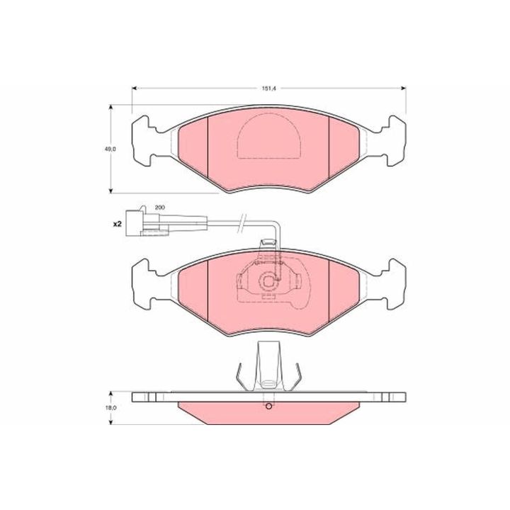 Stabdžių trinkelių rinkinys, diskinis stabdys TRW GDB1340