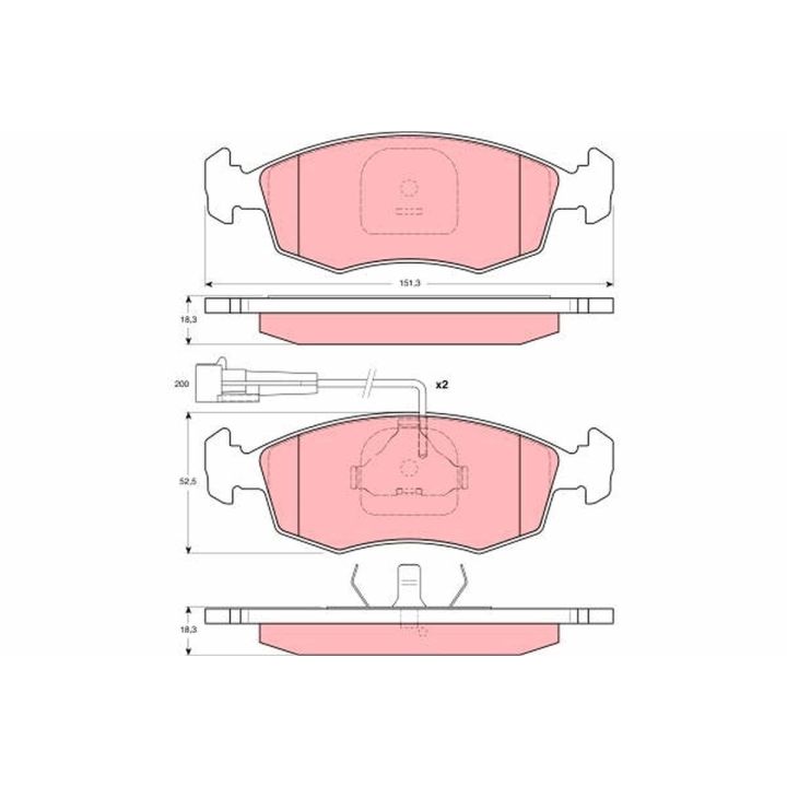 Stabdžių trinkelių rinkinys, diskinis stabdys TRW GDB1341