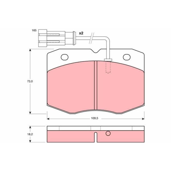 Stabdžių trinkelių rinkinys, diskinis stabdys TRW GDB1356