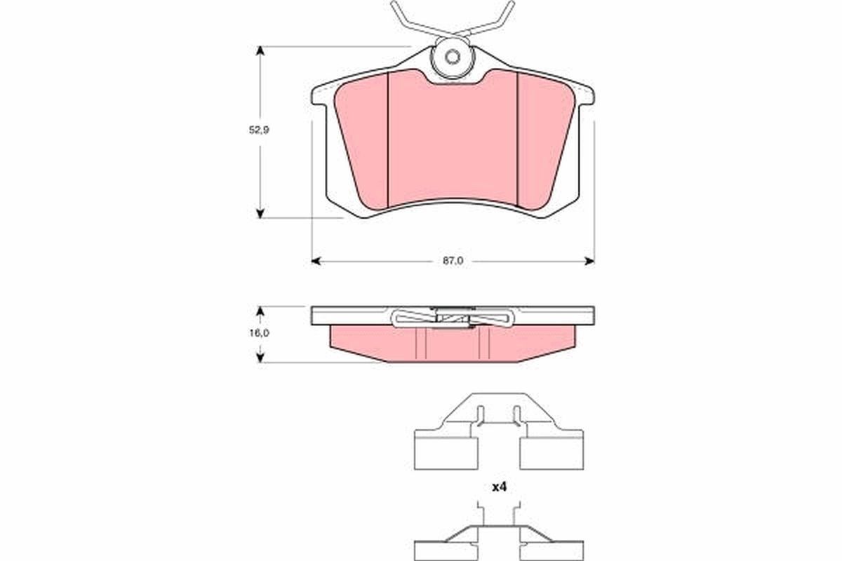 Stabdžių trinkelių rinkinys, diskinis stabdys TRW GDB1360