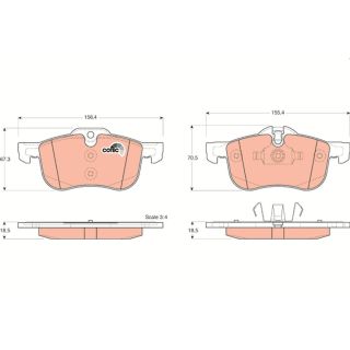 Stabdžių trinkelių rinkinys, diskinis stabdys TRW GDB1374