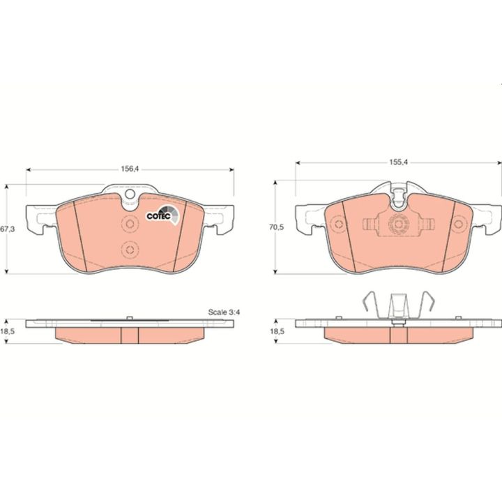 Stabdžių trinkelių rinkinys, diskinis stabdys TRW GDB1374