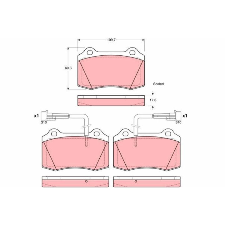 Stabdžių trinkelių rinkinys, diskinis stabdys TRW GDB1392