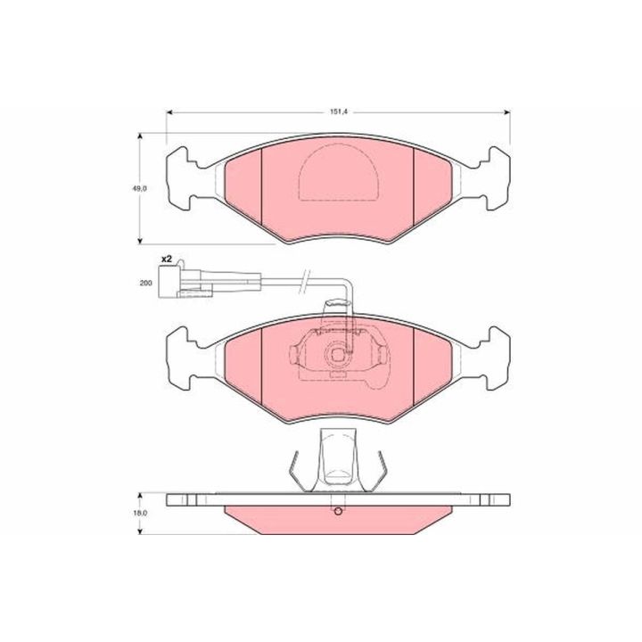 Stabdžių trinkelių rinkinys, diskinis stabdys TRW GDB1393