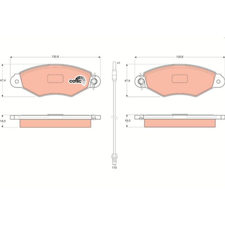 Stabdžių trinkelių rinkinys, diskinis stabdys TRW GDB1402