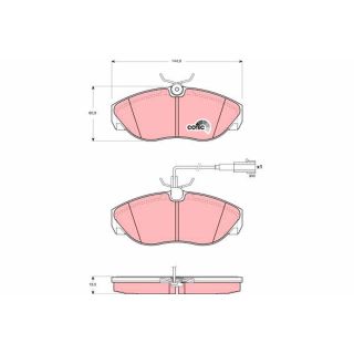 Stabdžių trinkelių rinkinys, diskinis stabdys TRW GDB1425