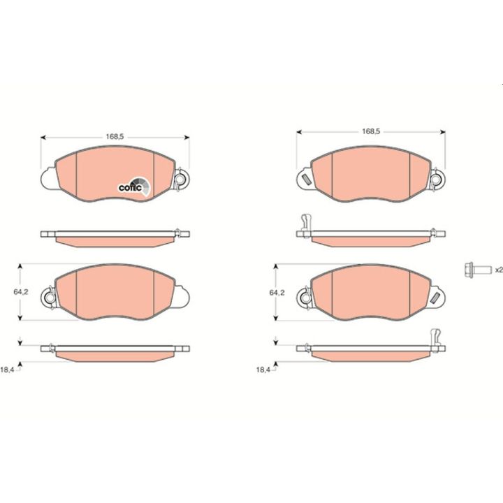 Stabdžių trinkelių rinkinys, diskinis stabdys TRW GDB1461