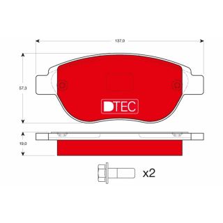Stabdžių trinkelių rinkinys, diskinis stabdys TRW GDB1464DTE