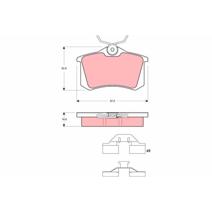 Stabdžių trinkelių rinkinys, diskinis stabdys TRW GDB1467