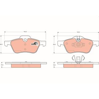 Stabdžių trinkelių rinkinys, diskinis stabdys TRW GDB1476