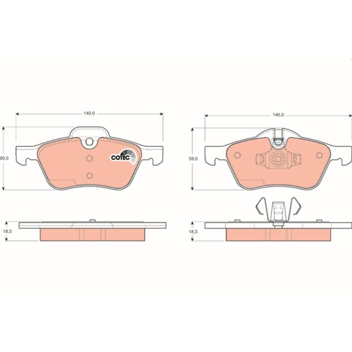 Stabdžių trinkelių rinkinys, diskinis stabdys TRW GDB1476