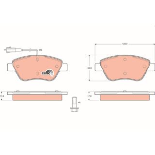 Stabdžių trinkelių rinkinys, diskinis stabdys TRW GDB1482
