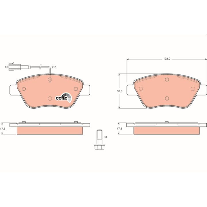 Stabdžių trinkelių rinkinys, diskinis stabdys TRW GDB1482