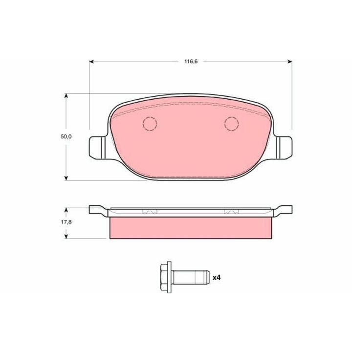 Stabdžių trinkelių rinkinys, diskinis stabdys TRW GDB1490