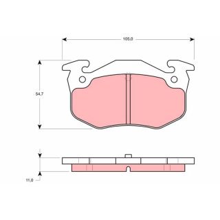 Stabdžių trinkelių rinkinys, diskinis stabdys TRW GDB1522