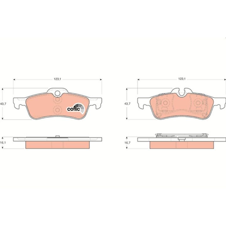 Stabdžių trinkelių rinkinys, diskinis stabdys TRW GDB1561
