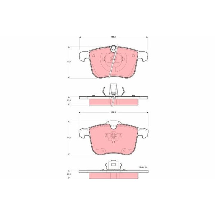 Stabdžių trinkelių rinkinys, diskinis stabdys TRW GDB1567