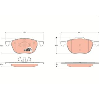 Stabdžių trinkelių rinkinys, diskinis stabdys TRW GDB1583