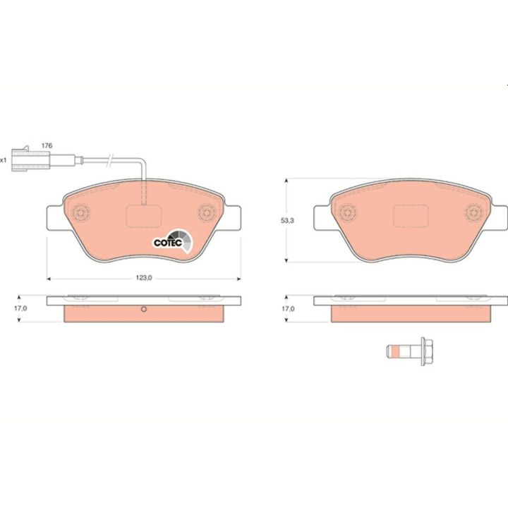 Stabdžių trinkelių rinkinys, diskinis stabdys TRW GDB1590