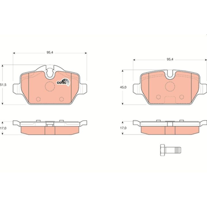 Stabdžių trinkelių rinkinys, diskinis stabdys TRW GDB1612