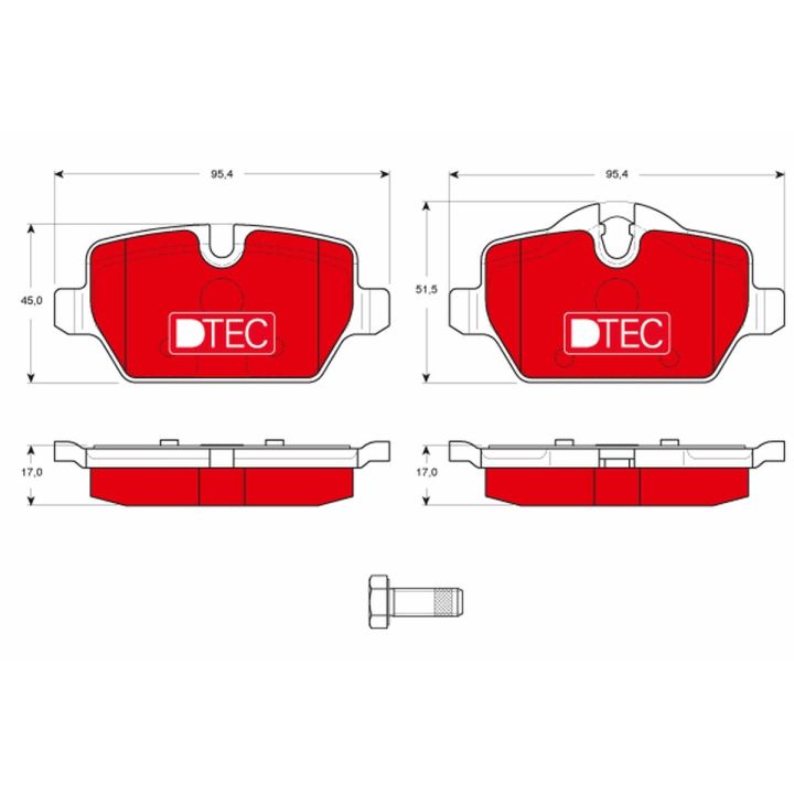 Stabdžių trinkelių rinkinys, diskinis stabdys TRW GDB1612DTE