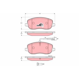 Stabdžių trinkelių rinkinys, diskinis stabdys TRW GDB1636