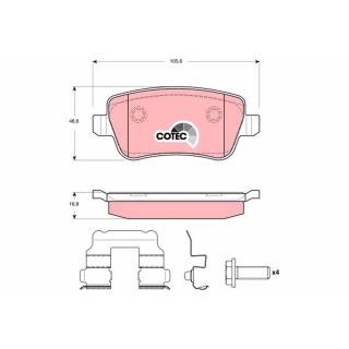 Stabdžių trinkelių rinkinys, diskinis stabdys TRW GDB1637