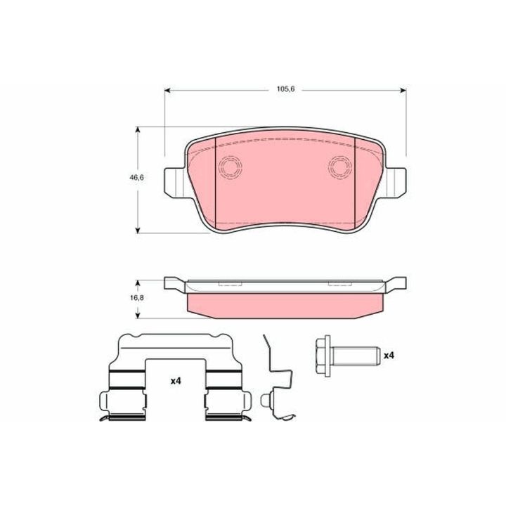 Stabdžių trinkelių rinkinys, diskinis stabdys TRW GDB1638