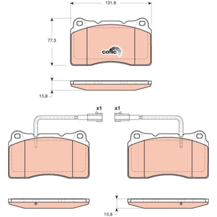 Stabdžių trinkelių rinkinys, diskinis stabdys TRW GDB1648
