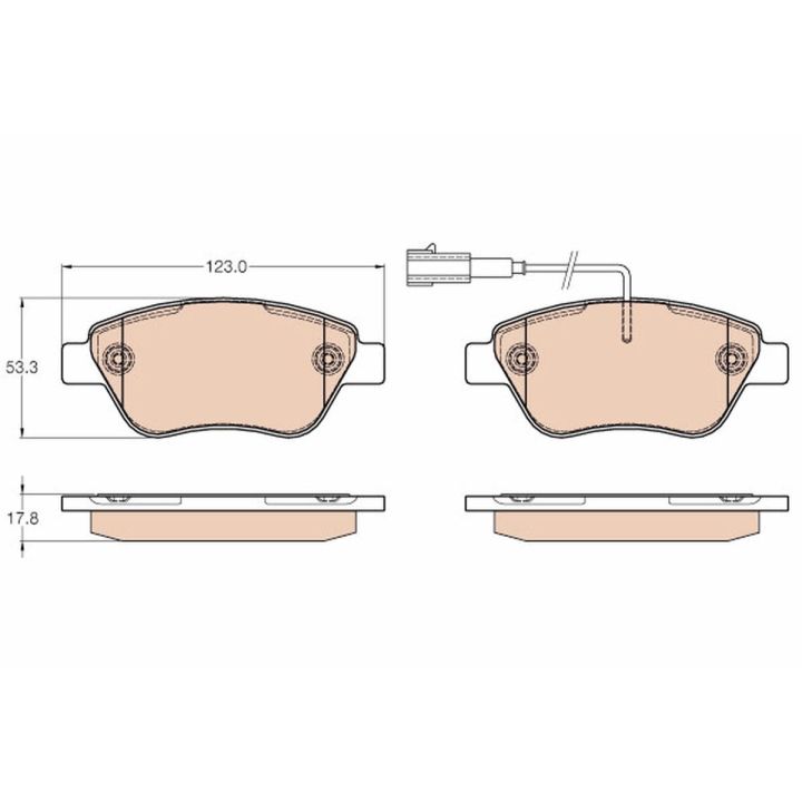 Stabdžių trinkelių rinkinys, diskinis stabdys TRW GDB1654