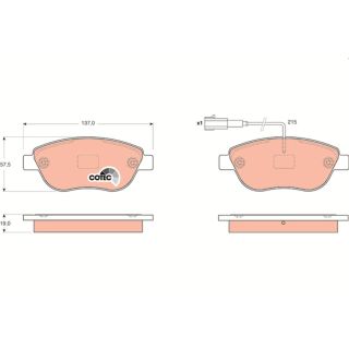 Stabdžių trinkelių rinkinys, diskinis stabdys TRW GDB1655