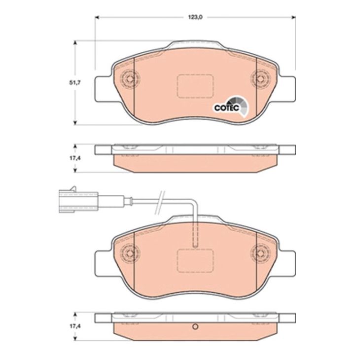 Stabdžių trinkelių rinkinys, diskinis stabdys TRW GDB1746