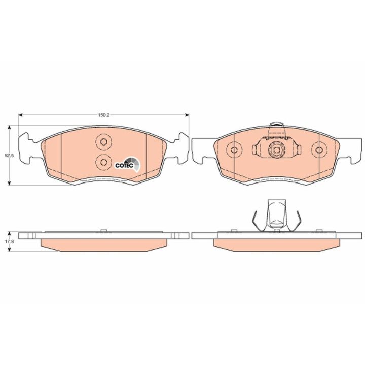 Stabdžių trinkelių rinkinys, diskinis stabdys TRW GDB1749