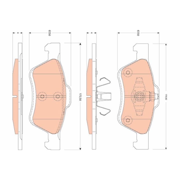 Stabdžių trinkelių rinkinys, diskinis stabdys TRW GDB1752