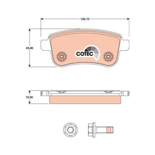 Stabdžių trinkelių rinkinys, diskinis stabdys TRW GDB1791