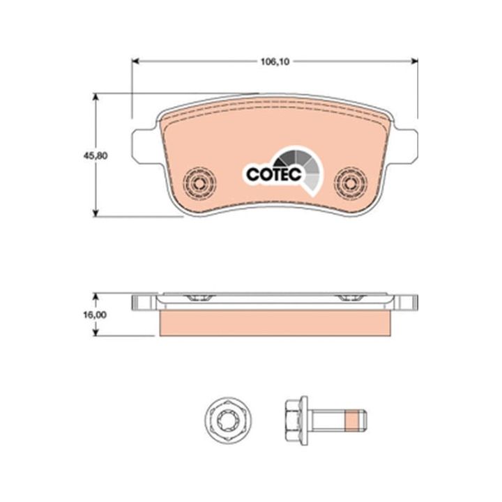 Stabdžių trinkelių rinkinys, diskinis stabdys TRW GDB1791