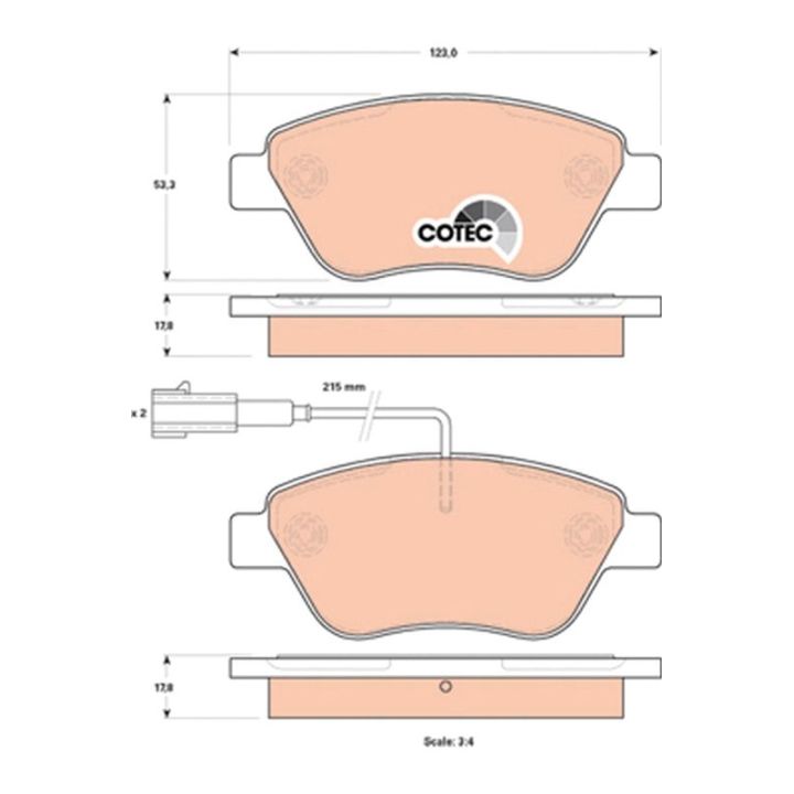 Stabdžių trinkelių rinkinys, diskinis stabdys TRW GDB1842