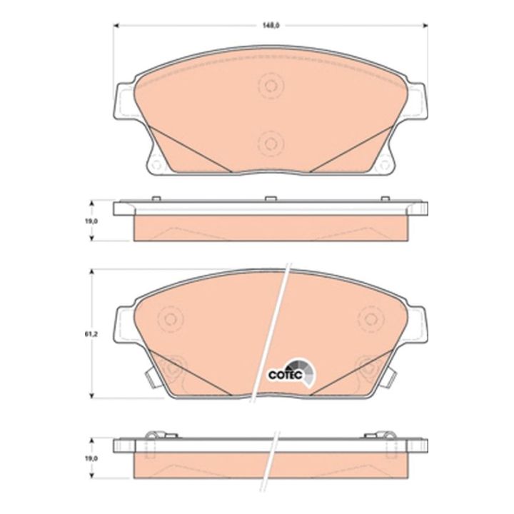 Stabdžių trinkelių rinkinys, diskinis stabdys TRW GDB1847