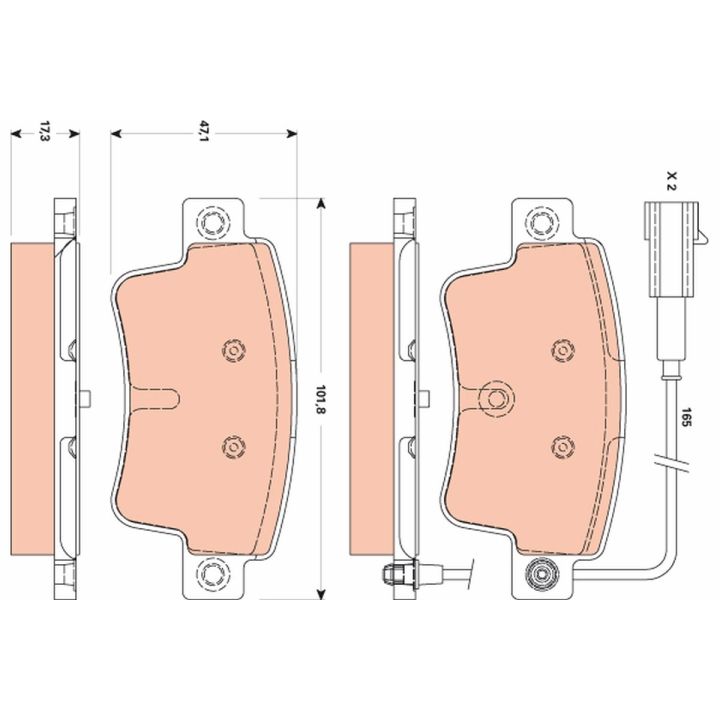 Stabdžių trinkelių rinkinys, diskinis stabdys TRW GDB1872