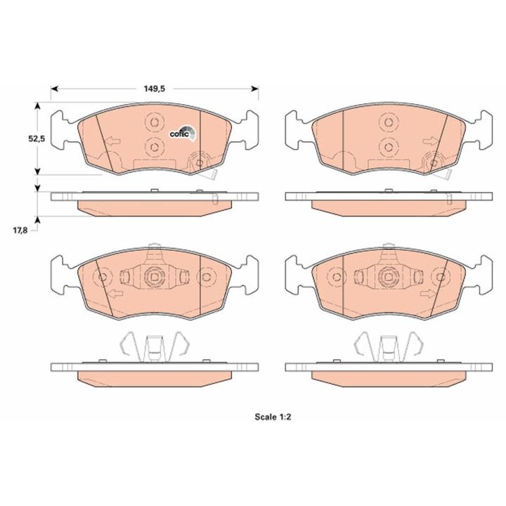 Stabdžių trinkelių rinkinys, diskinis stabdys TRW GDB1921