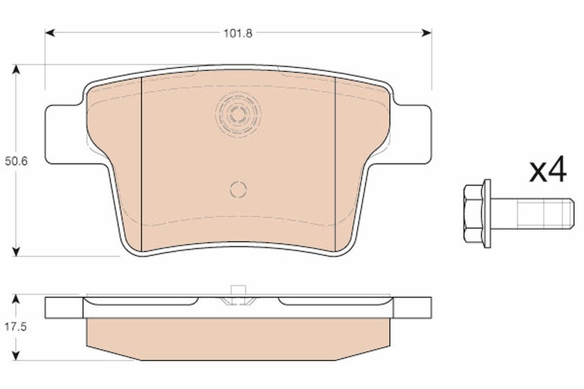 Stabdžių trinkelių rinkinys, diskinis stabdys TRW GDB1988