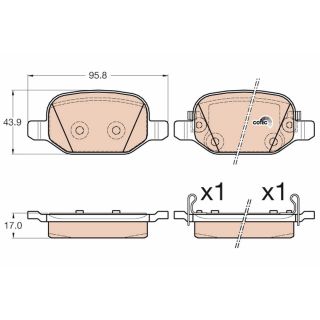 Stabdžių trinkelių rinkinys, diskinis stabdys TRW GDB2002